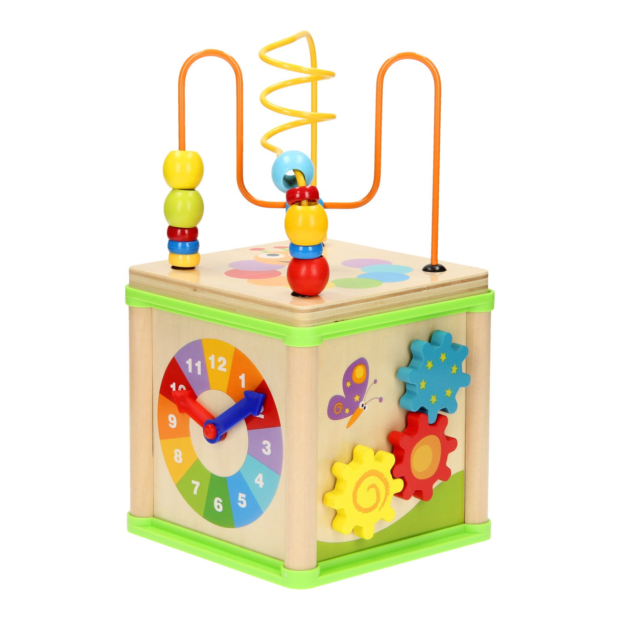 Topbright Wooden Activity Cube 5in1