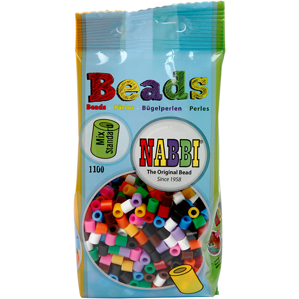 Creativ Company Nabbi iron-on beads - basic colours, 1100 pcs.
