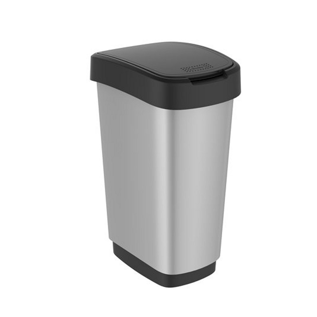 Rotho Twist Waste Bin 25L Srebrny metaliczny