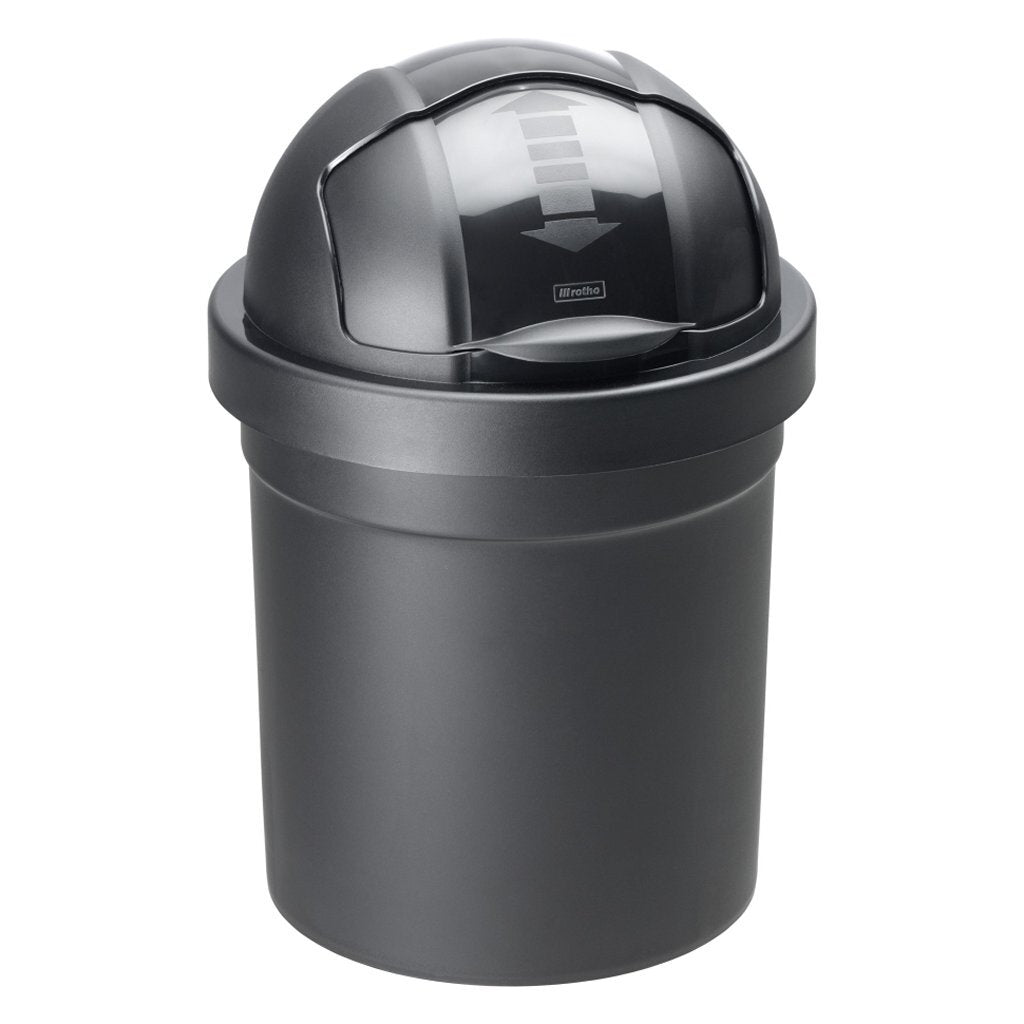 Rotho Roll Bob Waste Bucket 10L Black