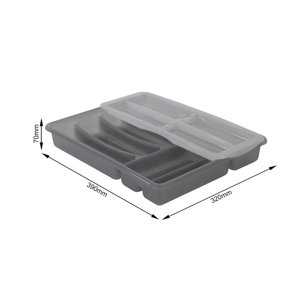 Rotho Basic Cutlery Box 6 Compartments Proměnná antracita