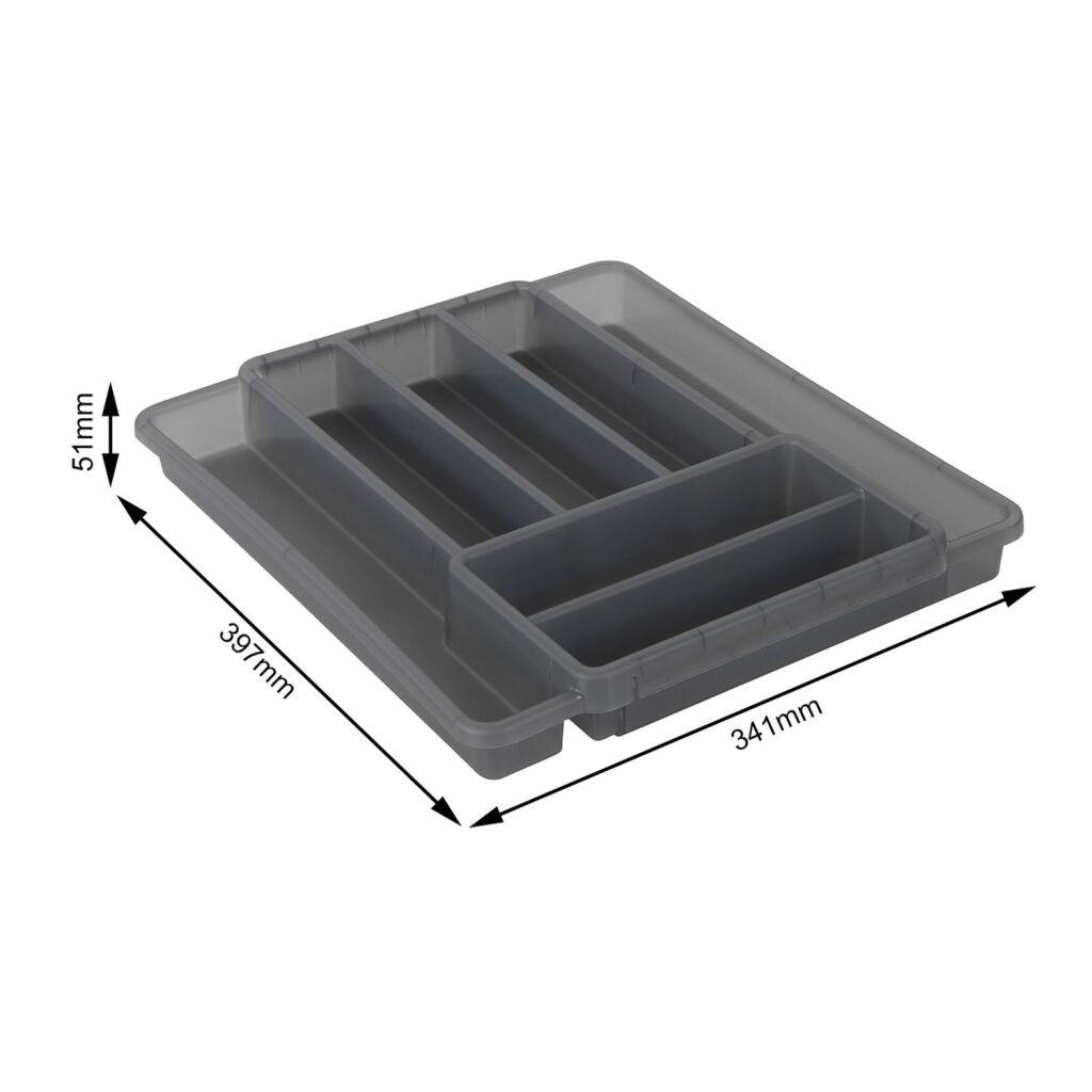 Rotho Domino Cutlery box 7 subjects Anthracite