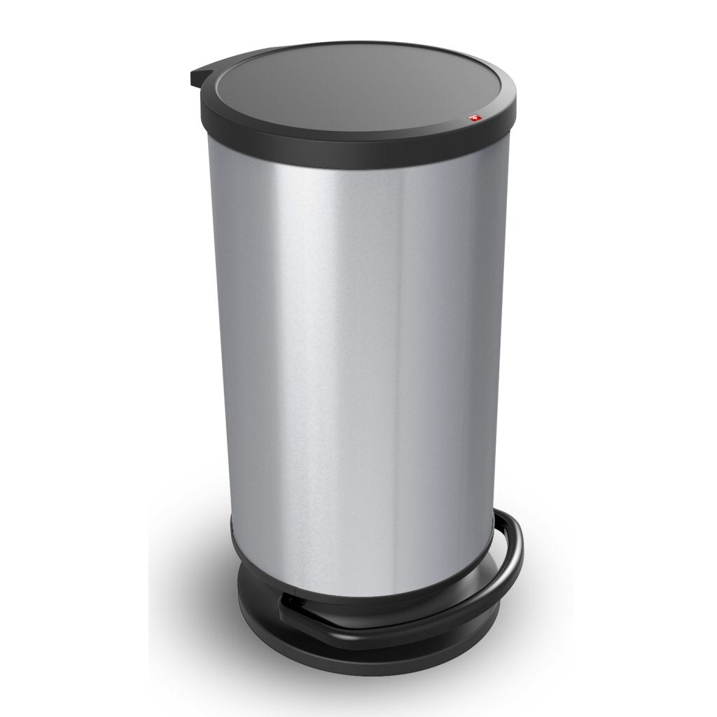 Rotho Rotho Paso Pedal Bin 30l Metallic Silber Schwarz