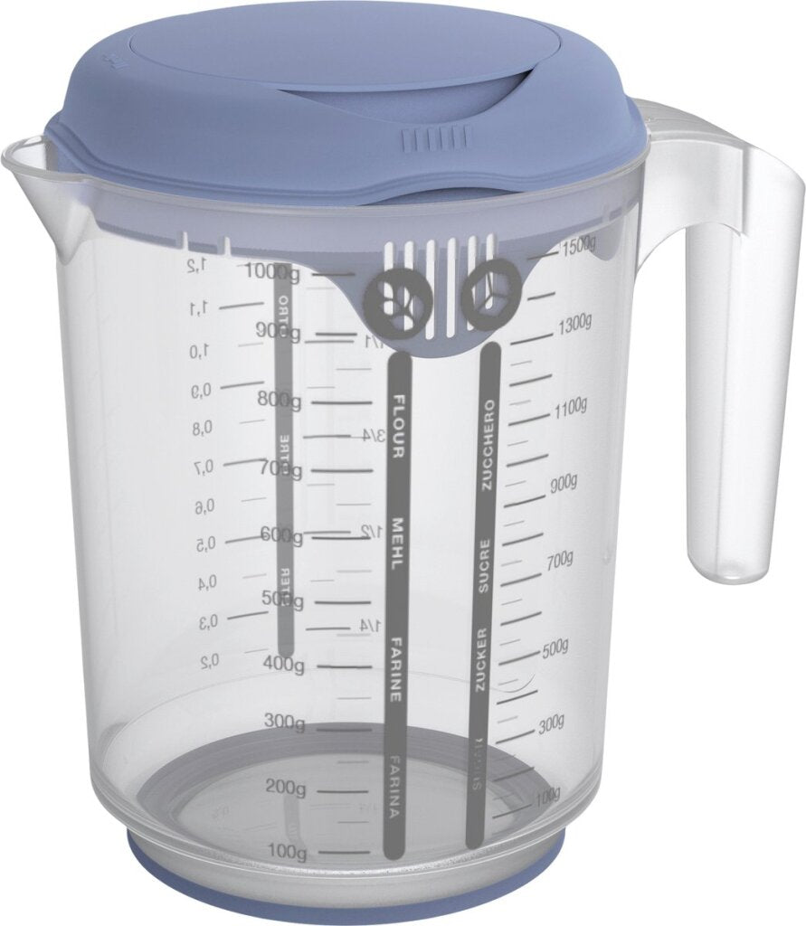 Rotho Rotho Fresh Mixbeker met Spatdeksel 1,5L Horizon Blauw