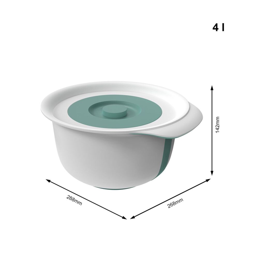 Rotho Fresh Mounting bowl with splash cover 4L Mistletoe Green