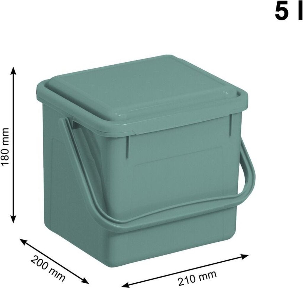 Rotho Bio Waste Bin 4.5L Misteloe Green