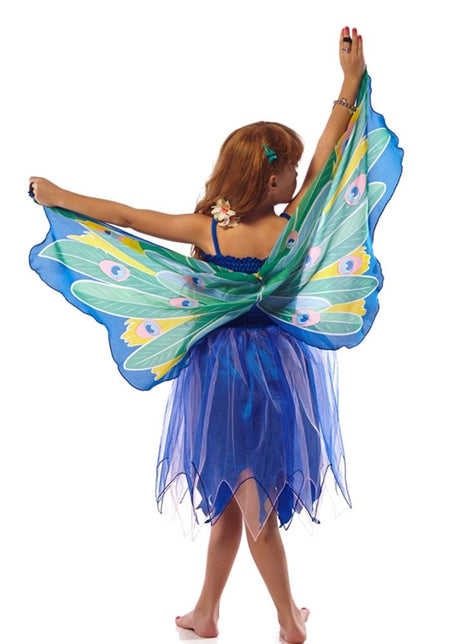 Kleid mit Flügeln XS: Pfau