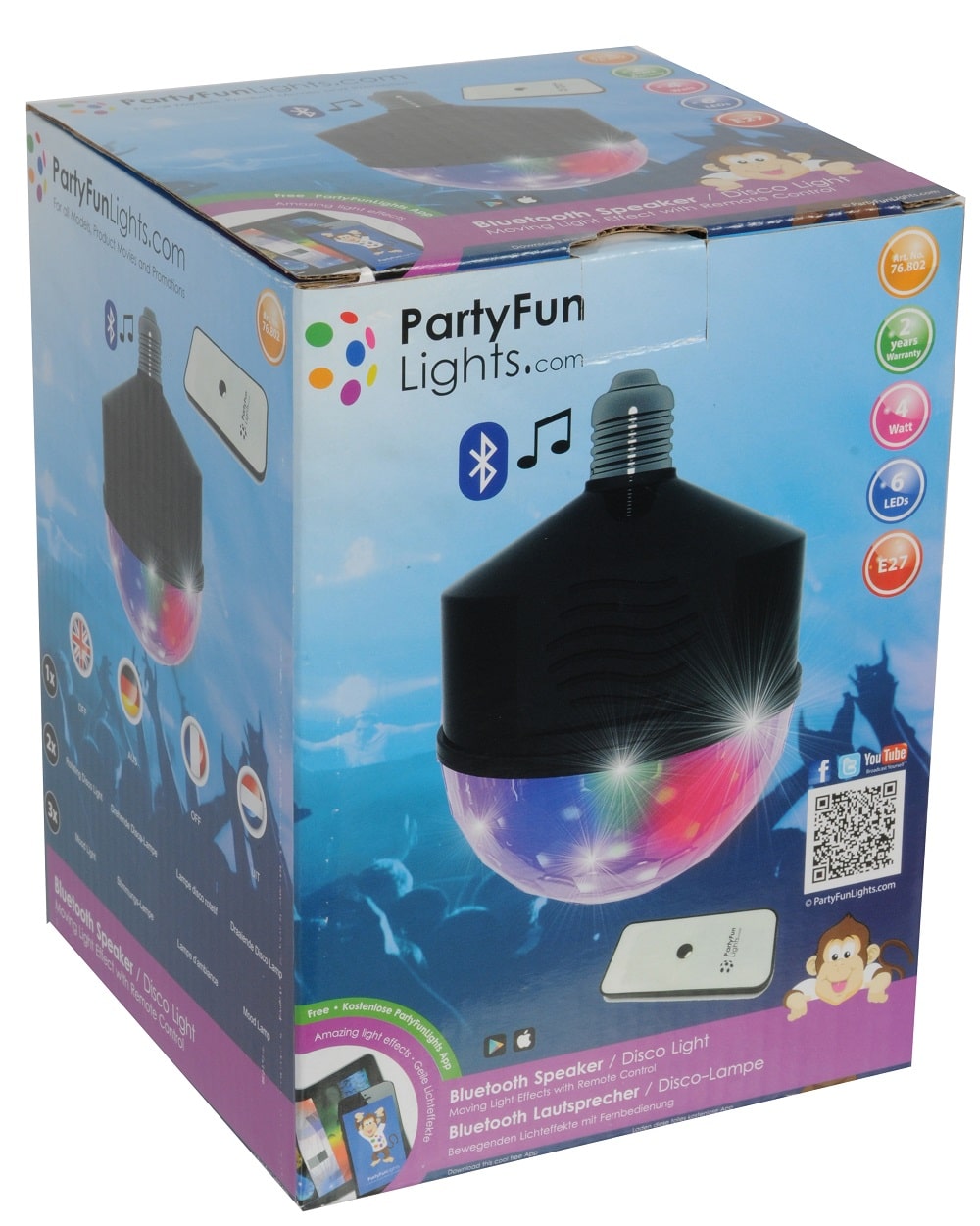 Kotronic party fun lights disco ball with Bluetooth and speaker