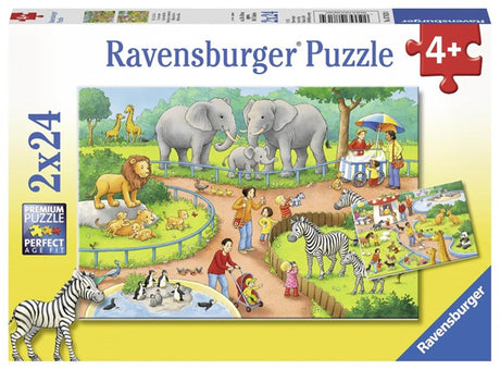 Ravensburger puzzle day at the zoo 2x24pc