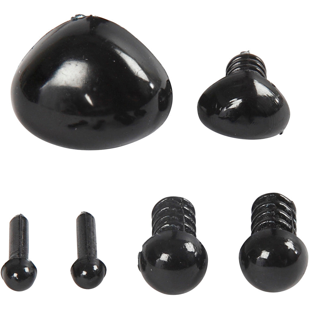 Olhos e narizes - preto, 20 sets