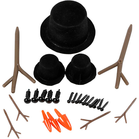 Creativ firmos kepurės, nosytės ir šakos, dydis 2,3-7 cm, 3 komplektai 1 dėžutė