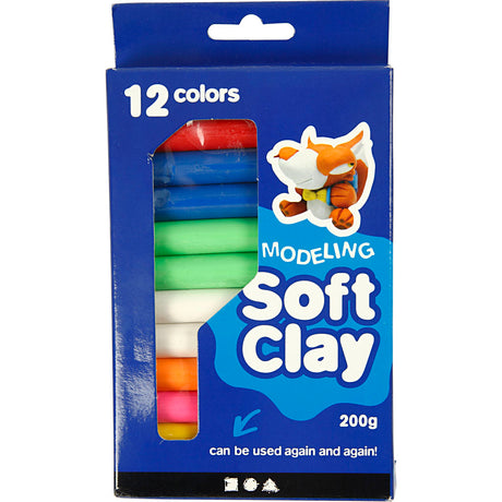 Creativ Firma Soft Lehm Set mat verschiddene Faarwen, 200gr.