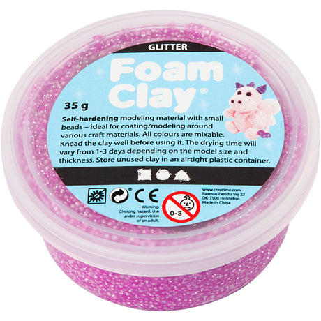 Foam clay ®, glitter, purple, 35 gr 1 box
