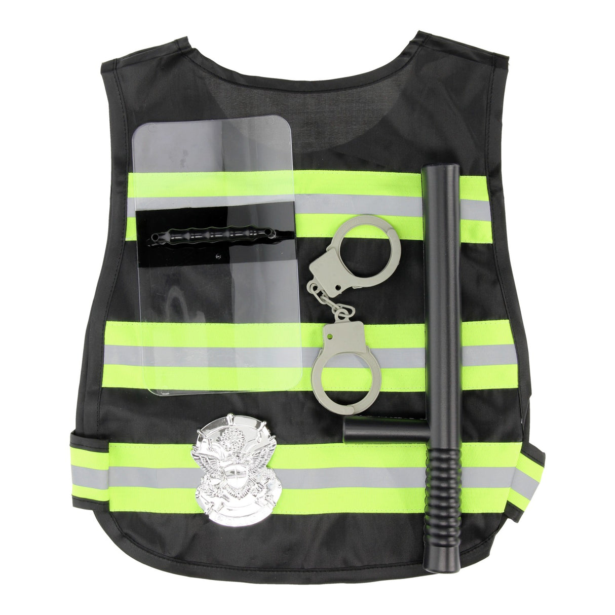 Police set with baton and handcuffs, 4 pcs.