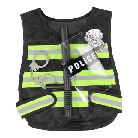 Police set with baton and handcuffs, 4 pcs.