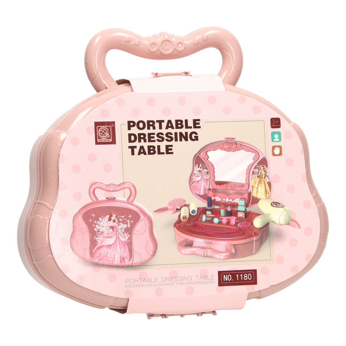 Beauty case dressing table pink in play case