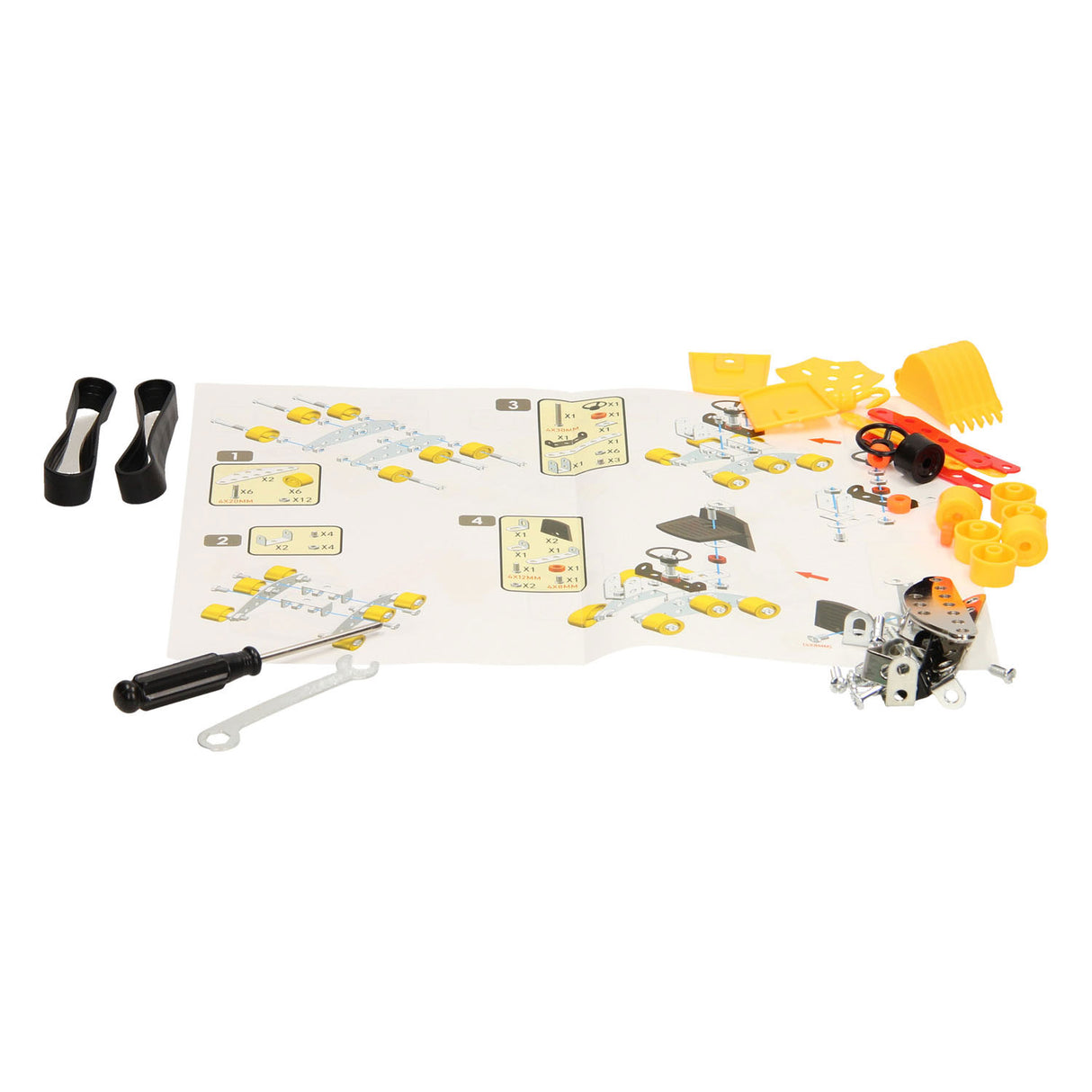 Jeu de construction chenilles pour mini pelle, 93 pièces.