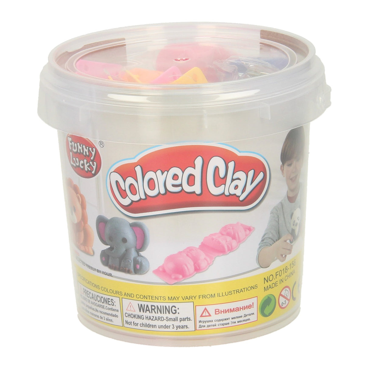 Clay set in storage box to shape wild animals