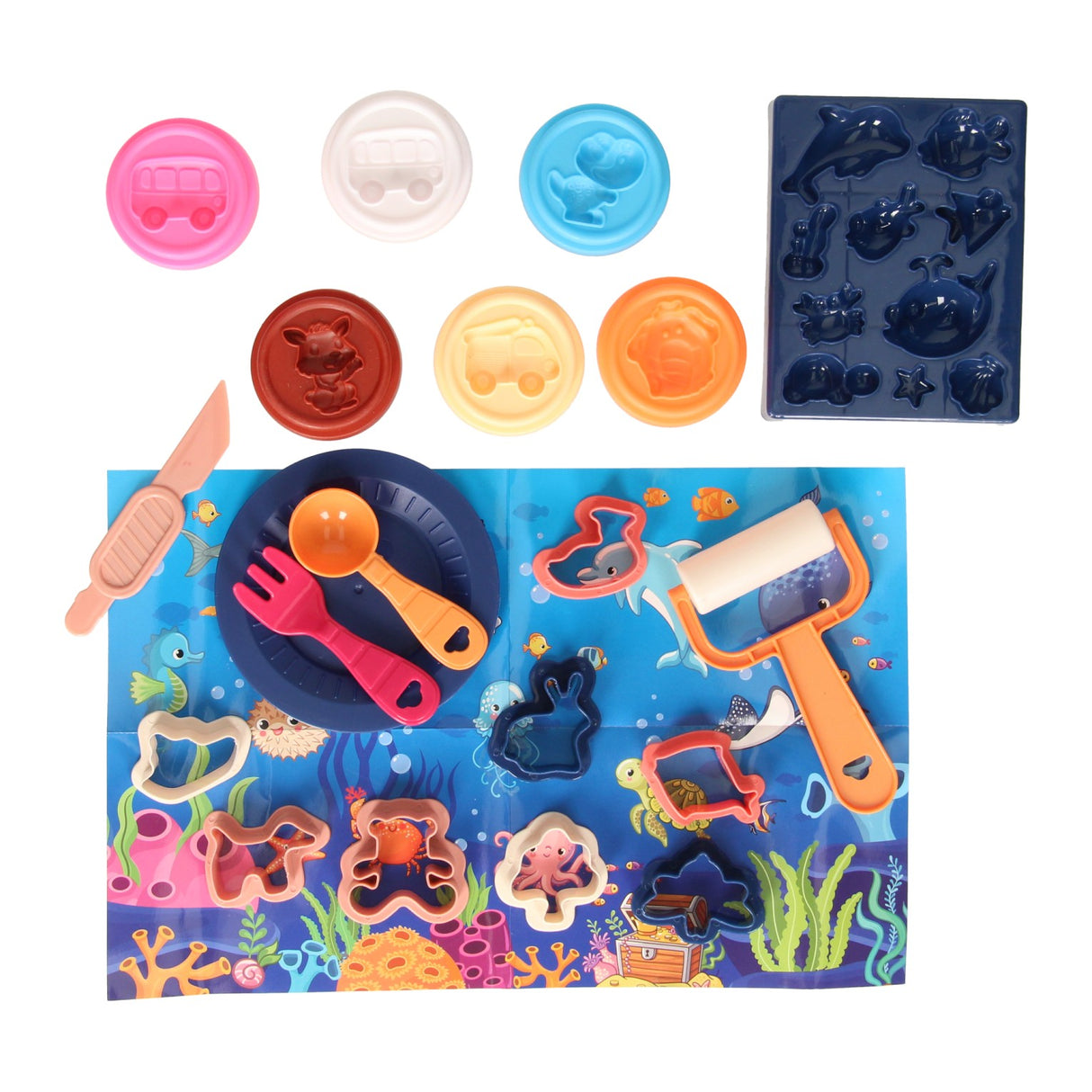 Clay set underwater world - 6 clay pots