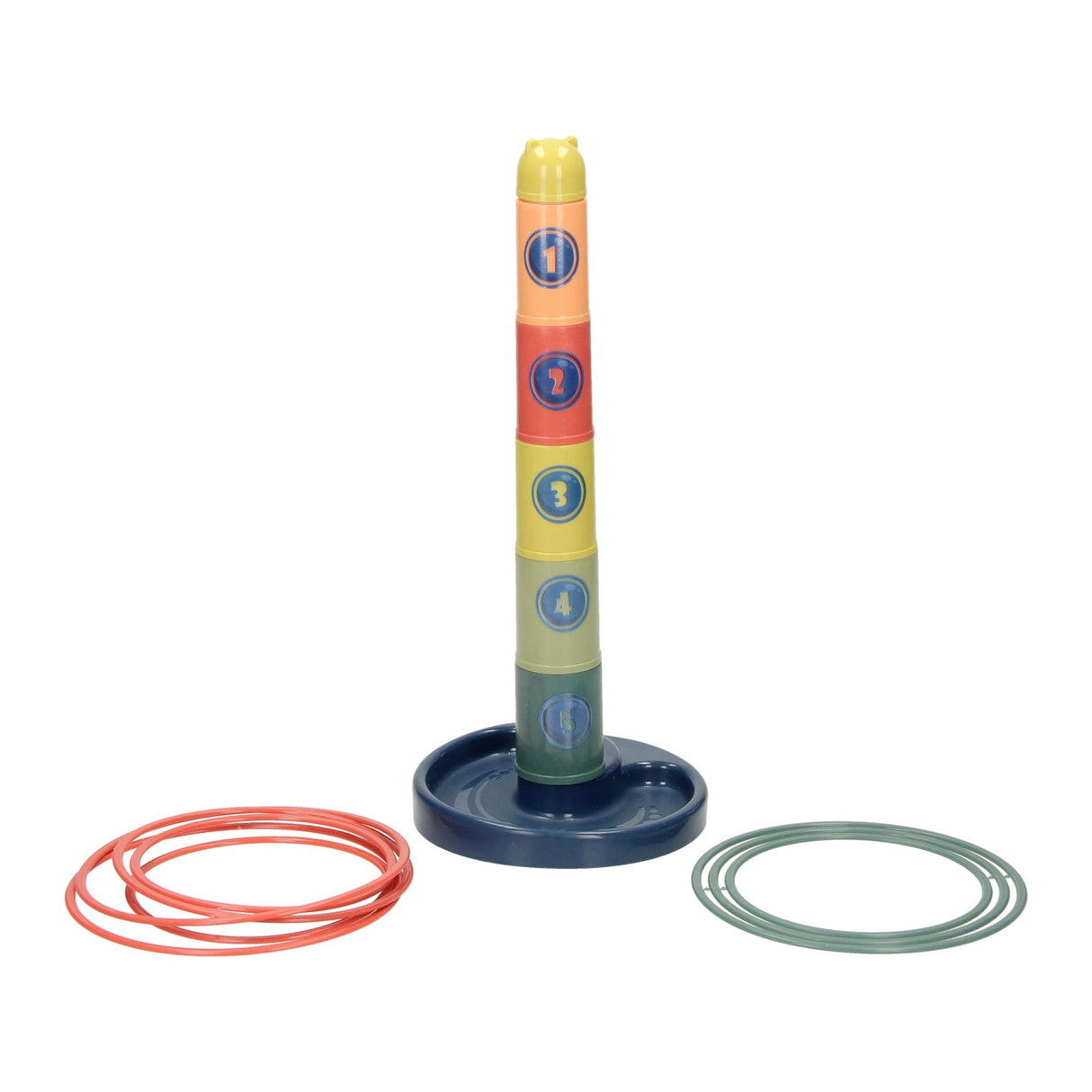 Stacking tower and ring toss game 2 in 1