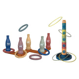 Ring toss game and stacking tower 2 in 1