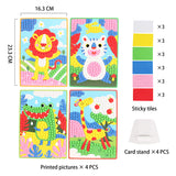 Mosaic collage wild animals craft set