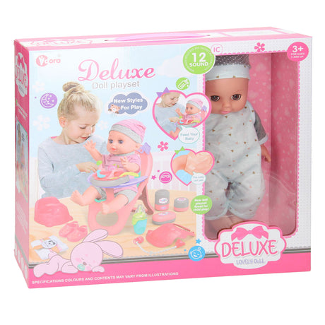 Lobbes speelgoed bv deluxe poppenset etenstijd