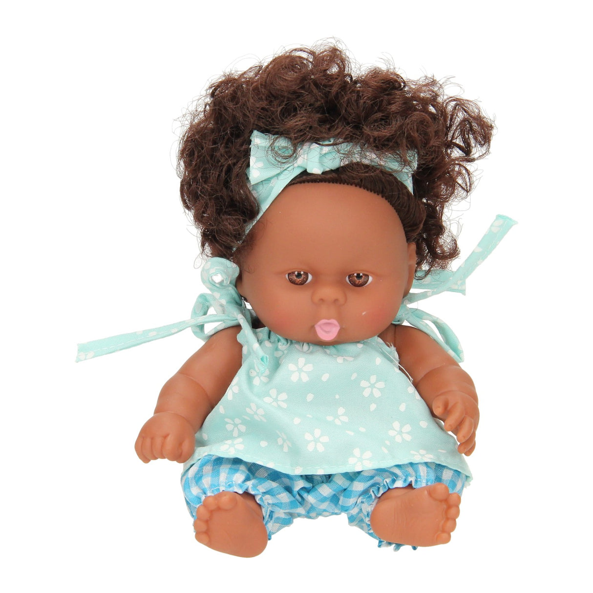 Baby doll curls with dress, 22 cm