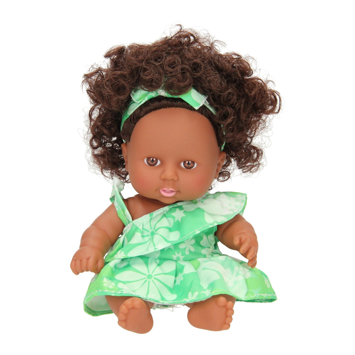 Baby doll curls with dress, 22 cm