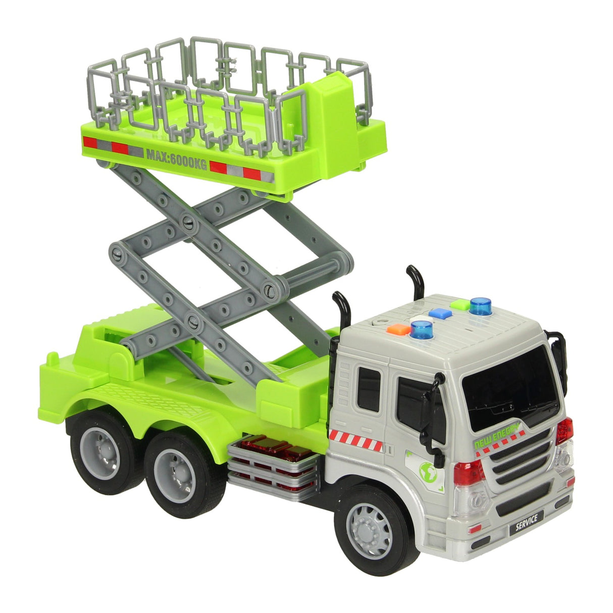 Truck with aerial platform with light and sound