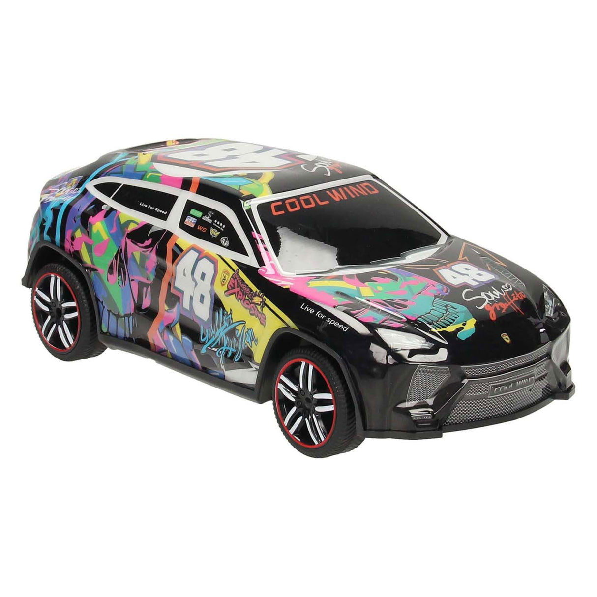 RC styrbar racingbil myk kroppens graffitet