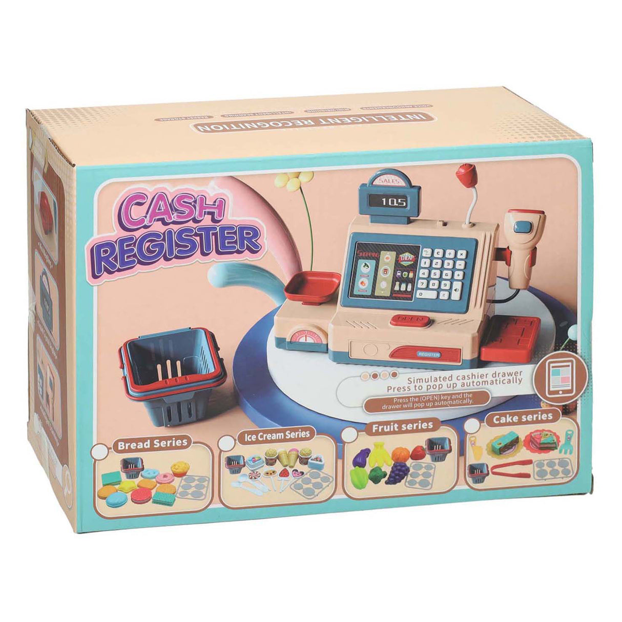 Toy cash register set with accessories