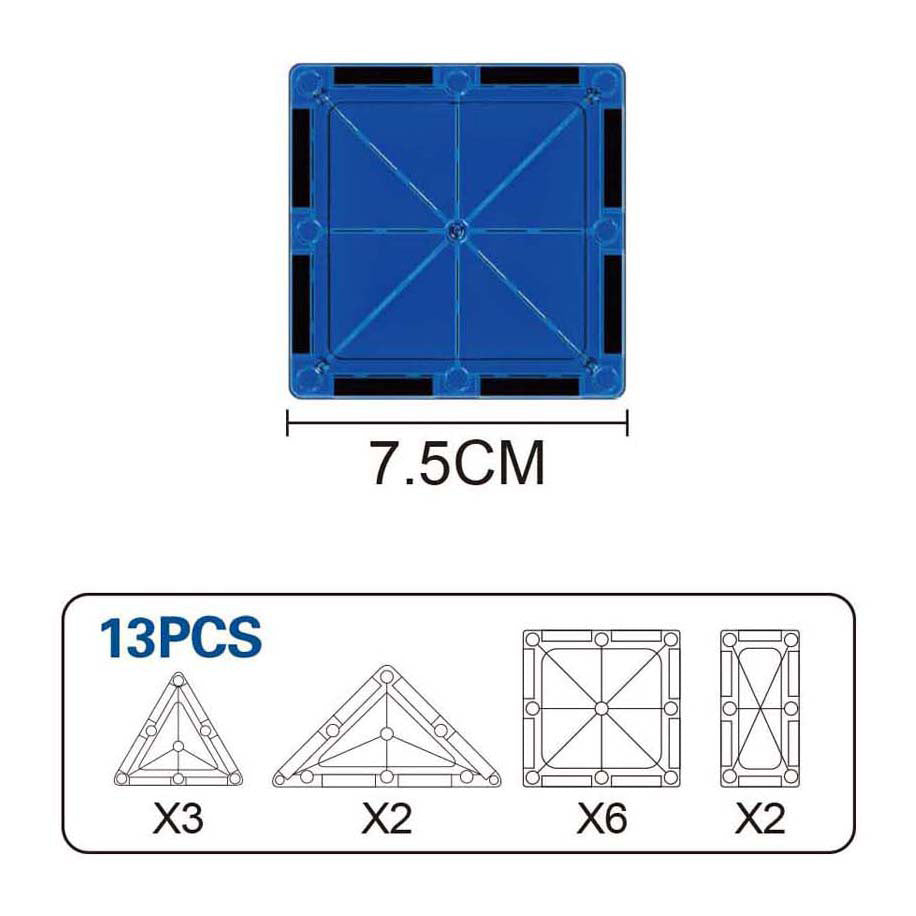 Construction set magnetic panels - 13 pieces.