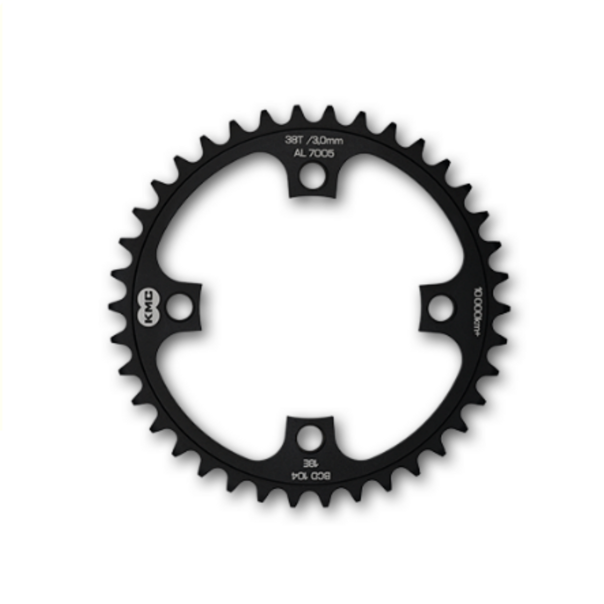 Gear KMC 38T, aluminium 1 2x1 .bcd 104 mm. Ligne de chaîne 3,0 mm à vitesse unique