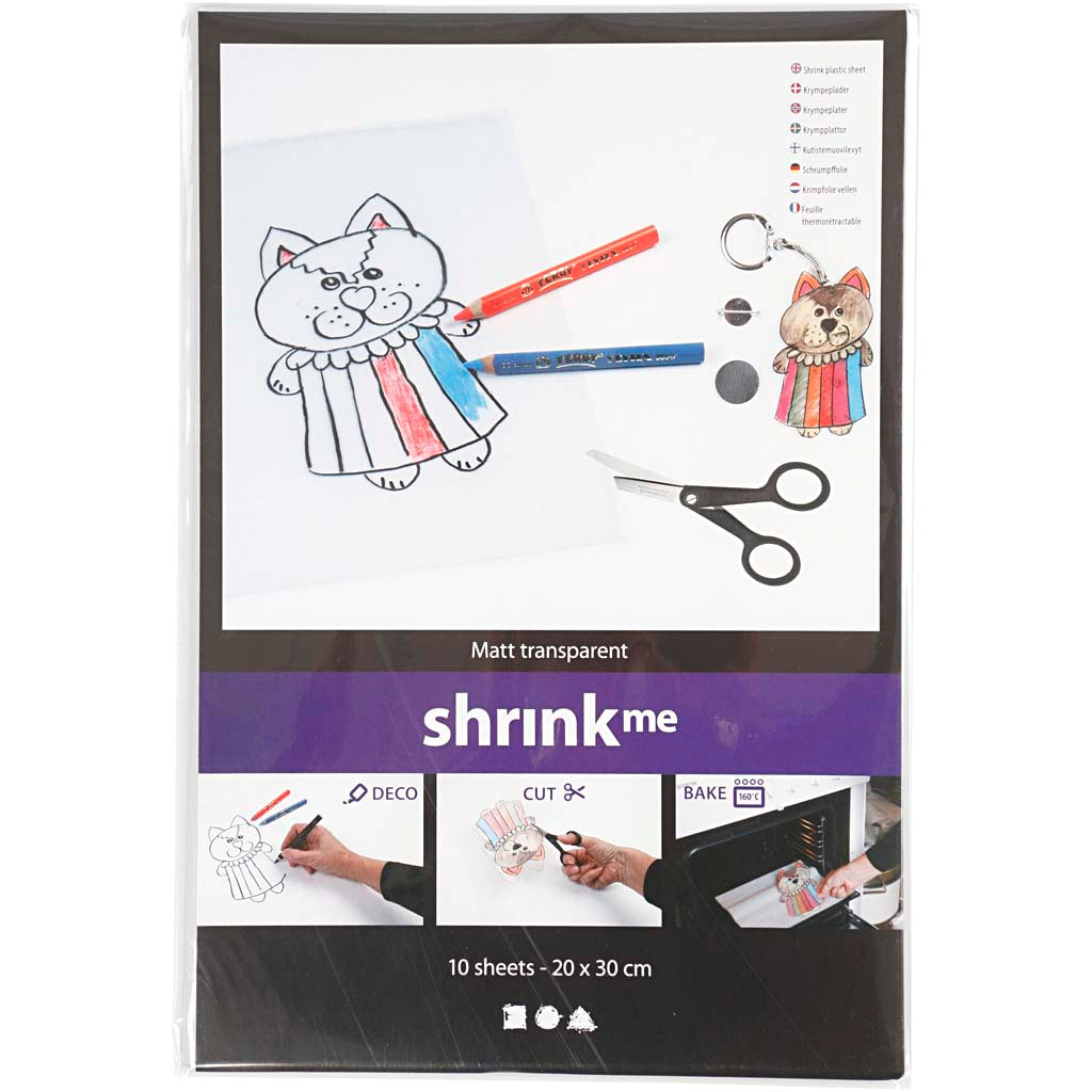 Creativ company https: www.cchobby.nl sheets-shrink-foil-sheet-20x30-cm-thickness-0-3-mm-matt-transparent-10-sheet-1-box