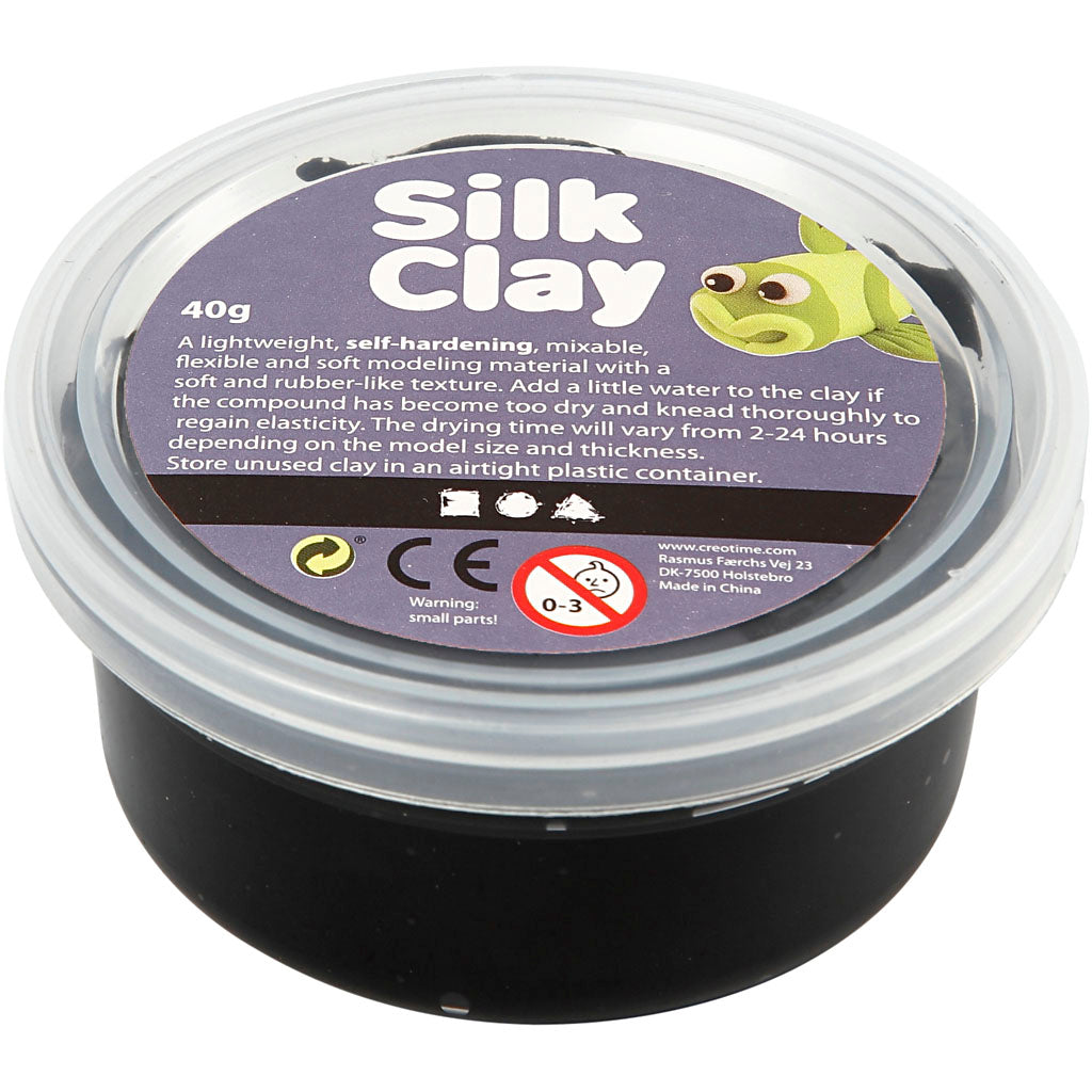 Silke Clay - Sort, 40gr.