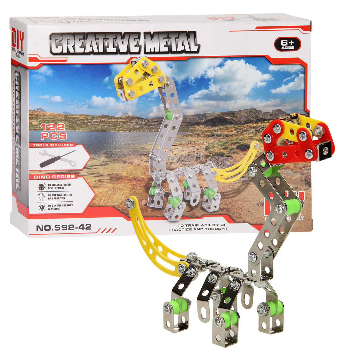 Konstruktionsset Metal Dino, 122 DLG.