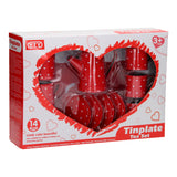 Tin tea set red