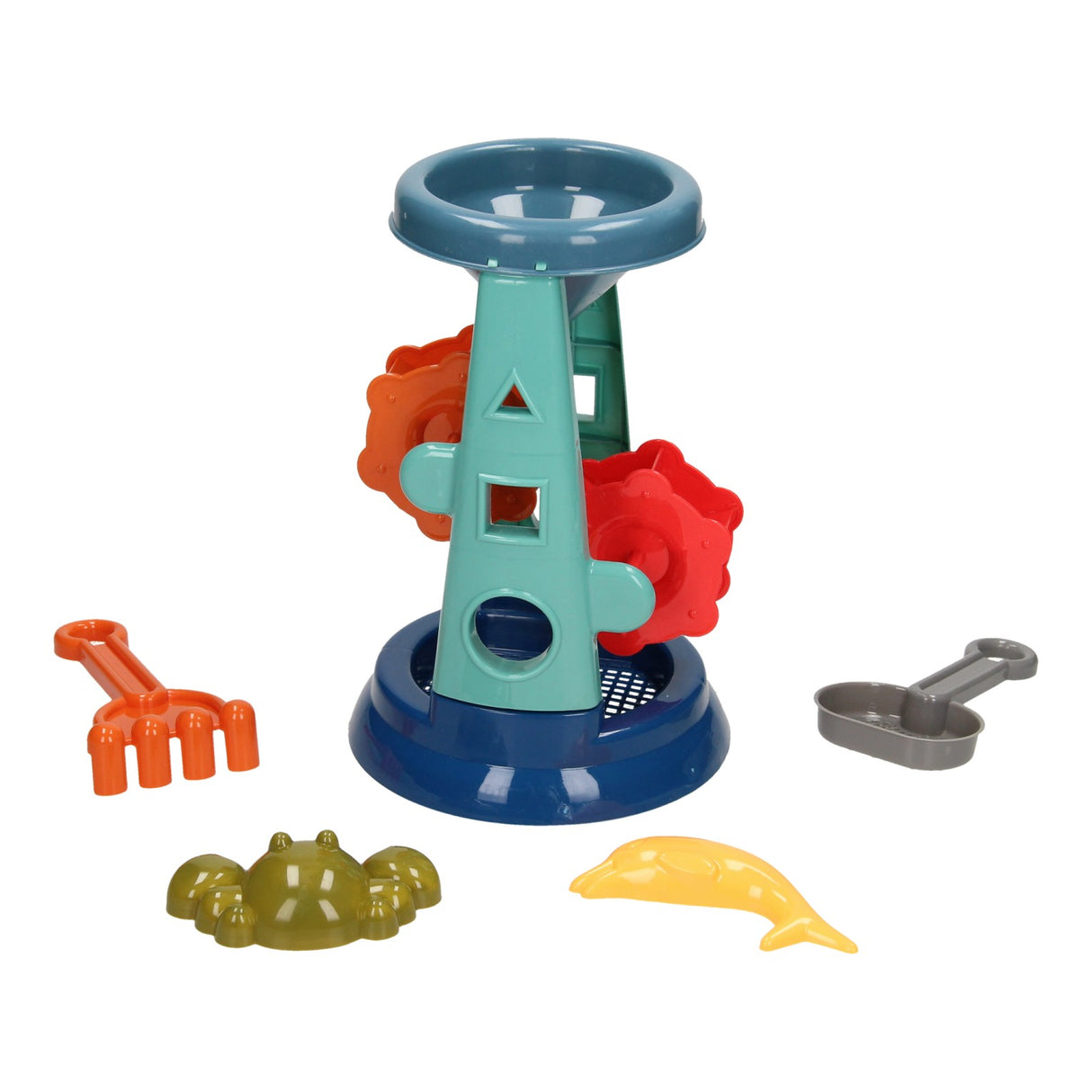 Sand and water mill with accessories