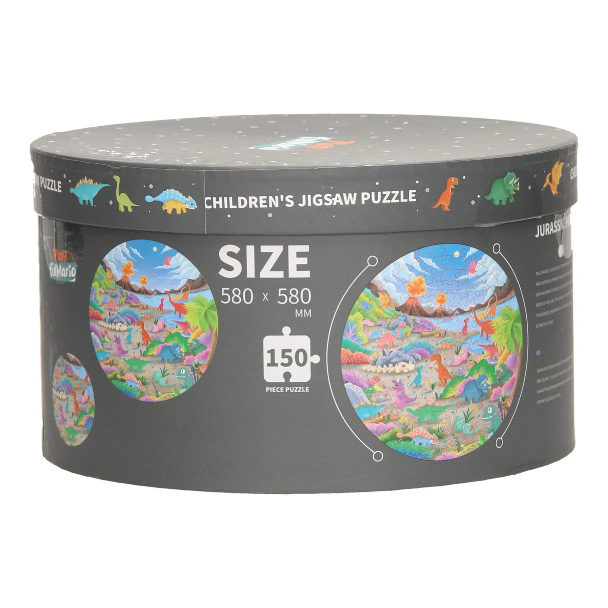 Round Puzzle in Storage Box - Dinosaurs 150 pieces