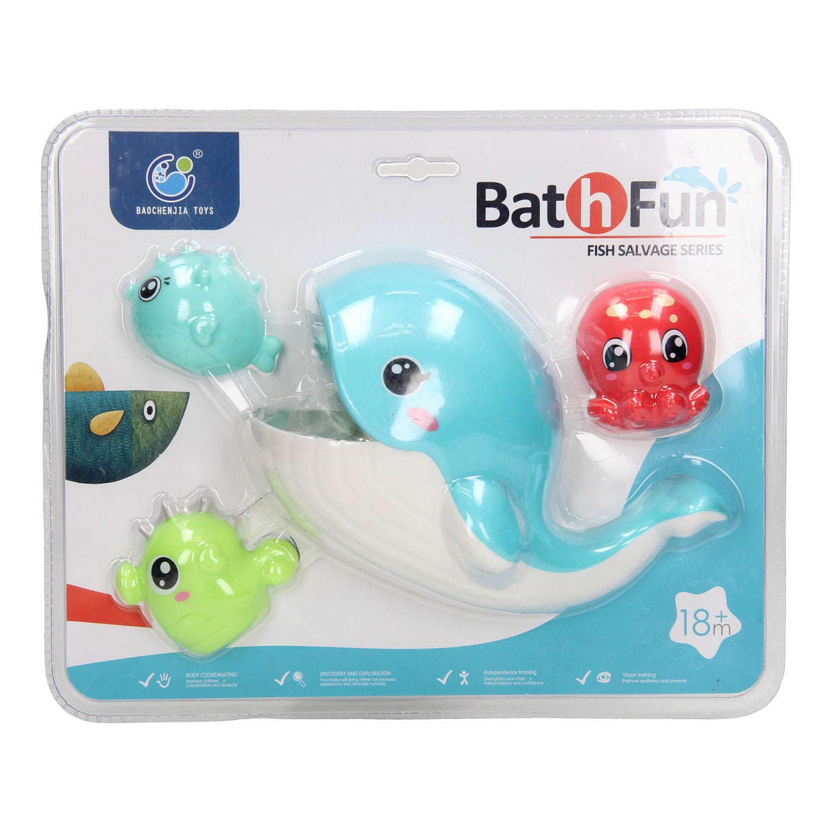 Bath Play Set Walvis Happeer, 4dlg.