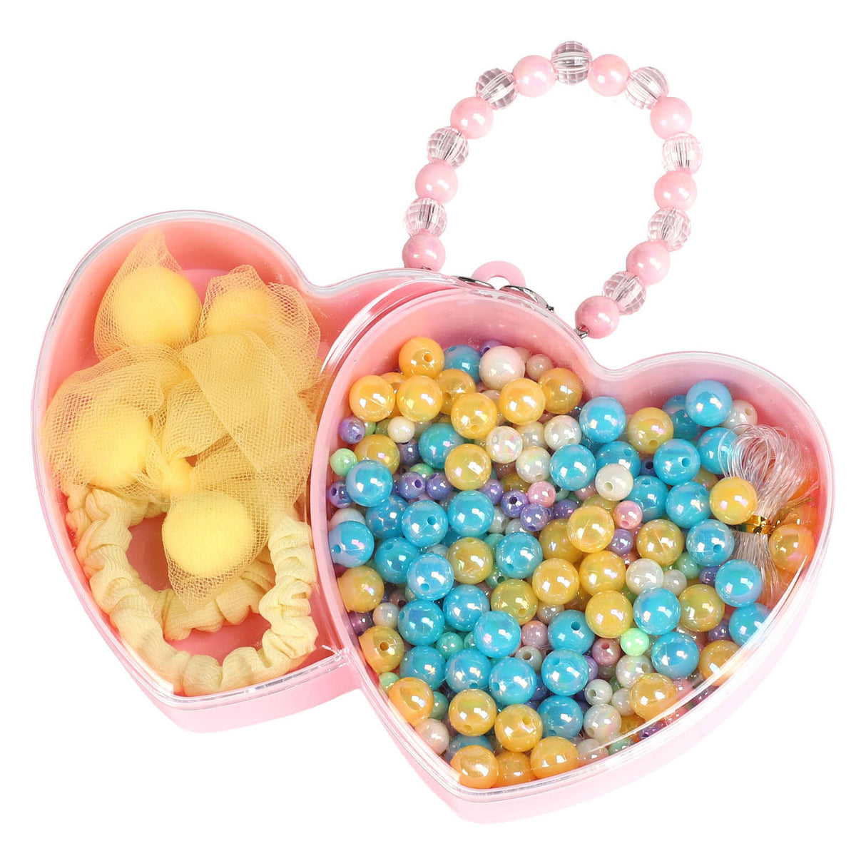 Beaded hair accessories heart 2-layer