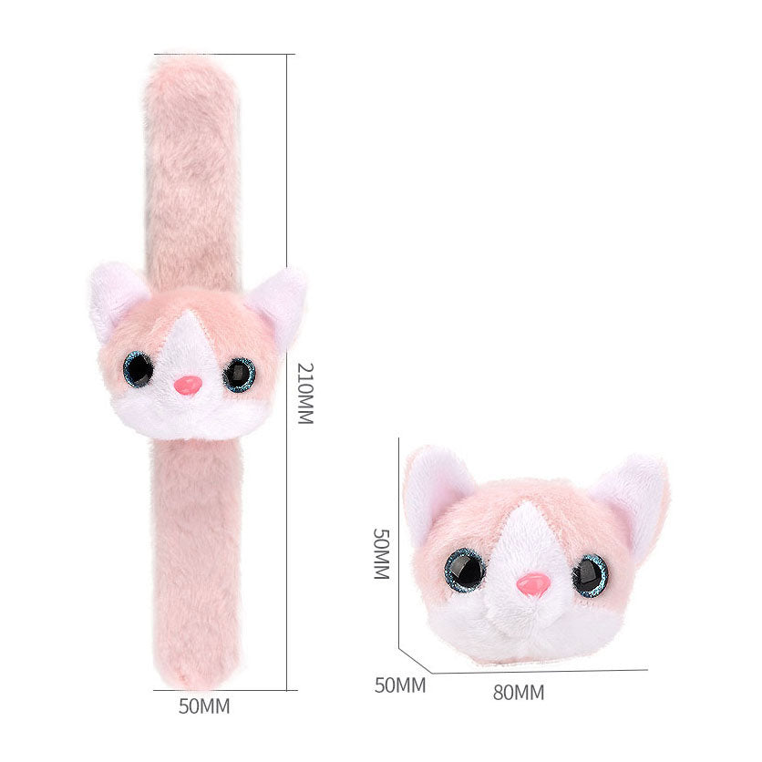 Lobbes pluche klaparmband katje roze