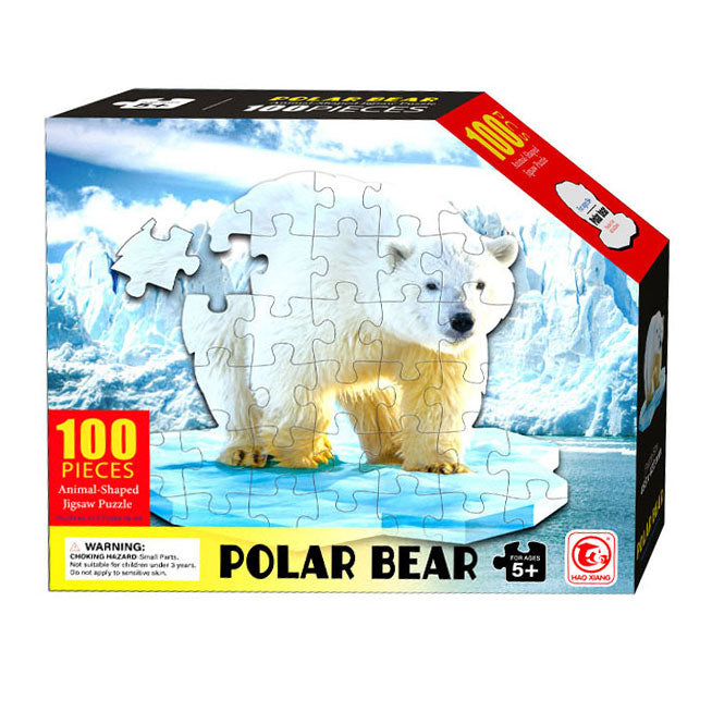 Lobbes toys bv shape puzzle polar bear, 100 pcs.