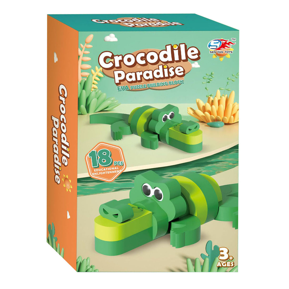 Lobbes foam bouwset 3d krokodil