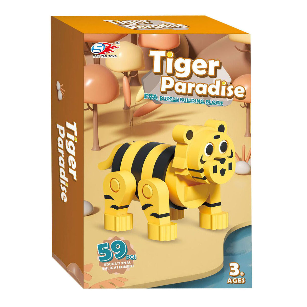 Lobbes speelgoed bv foam bouwset 3d tijger
