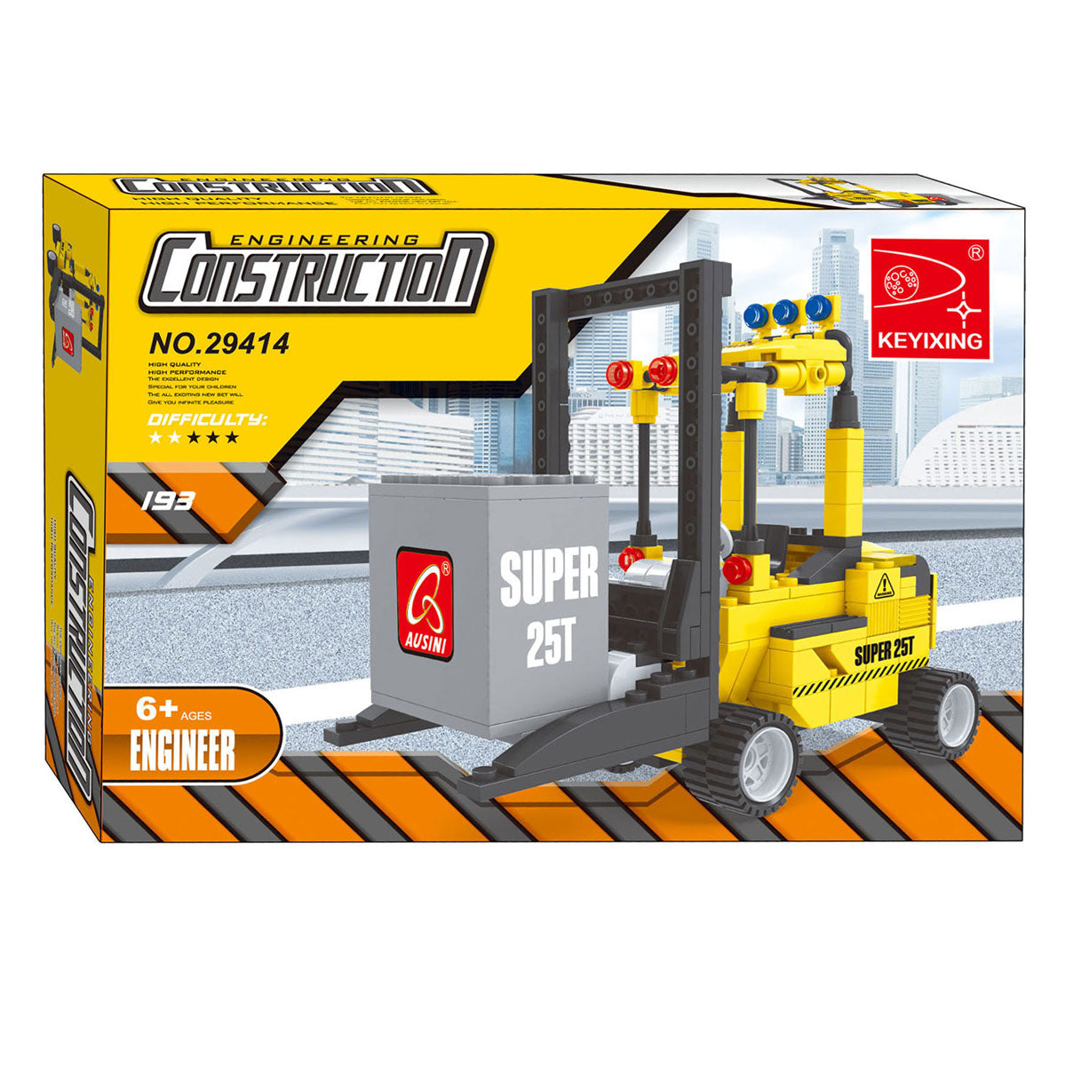Forklift construction construction kit - 195 pieces.