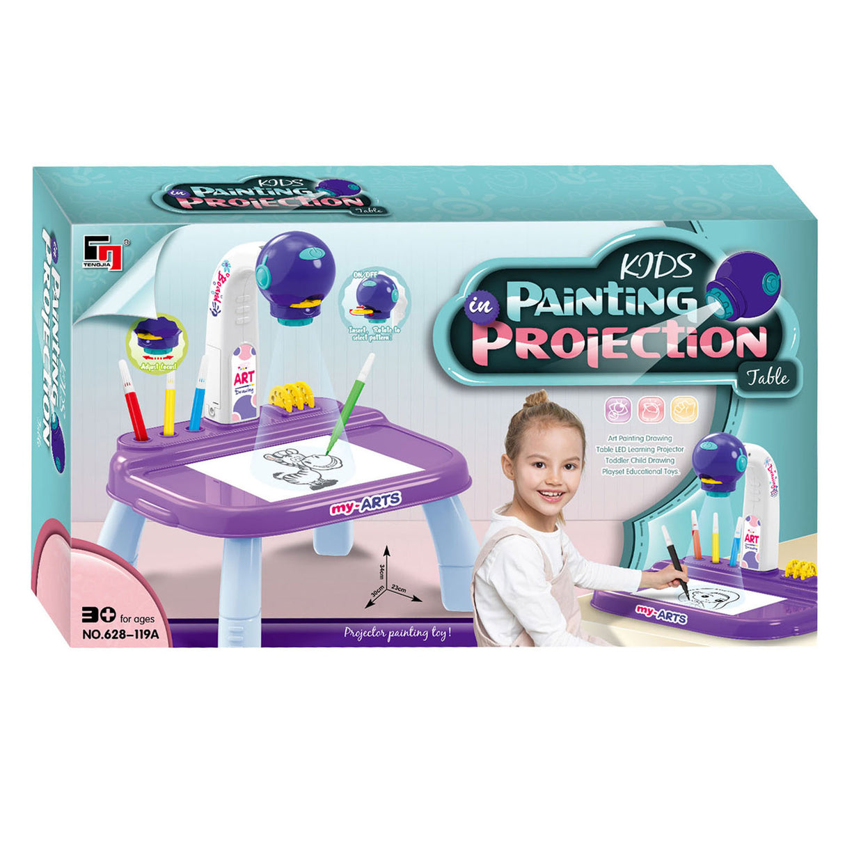 Purple drawing projection table