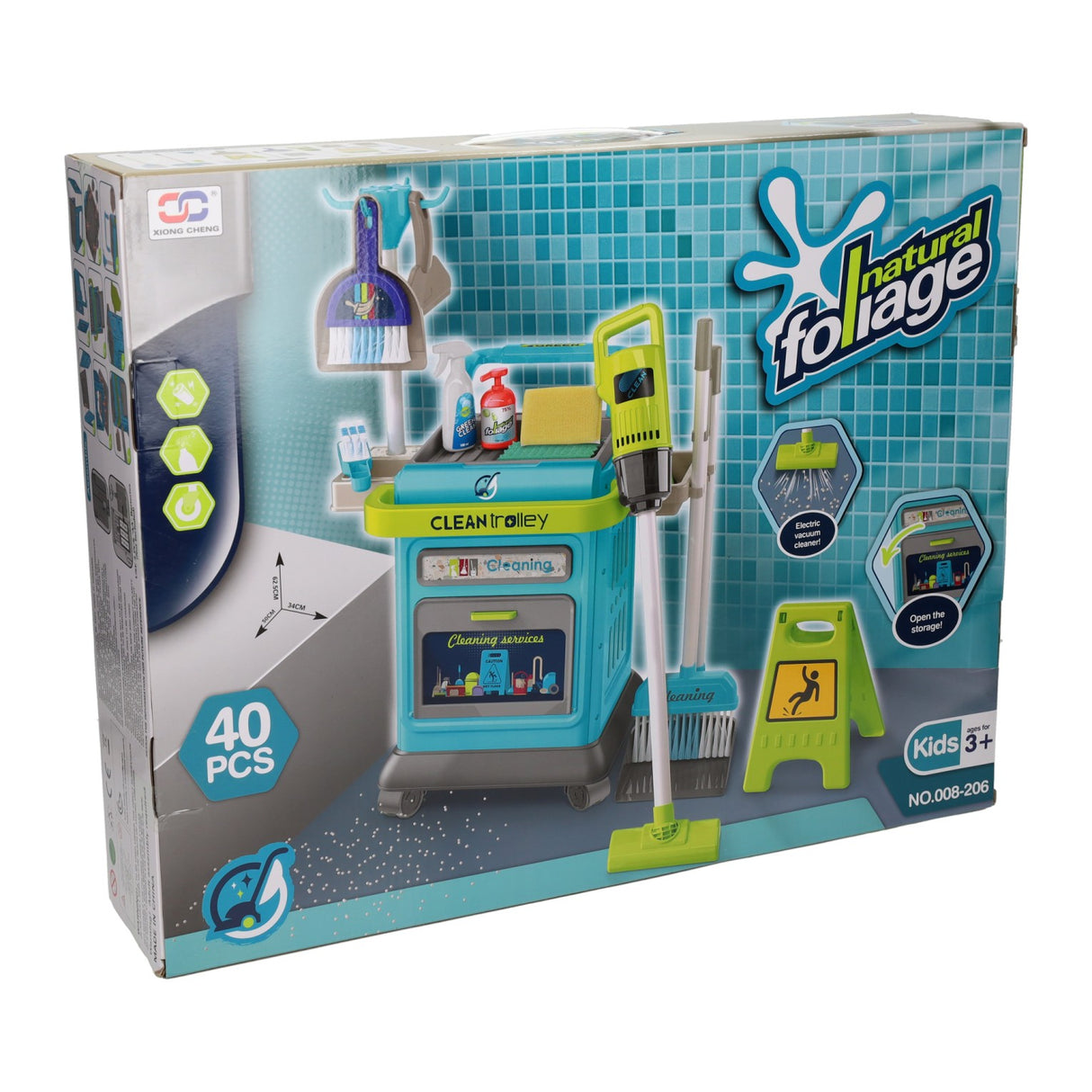 Cleaning trolley complete set - 40 pcs.