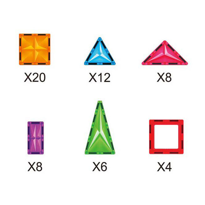 Magnetic construction set - 58 pieces.